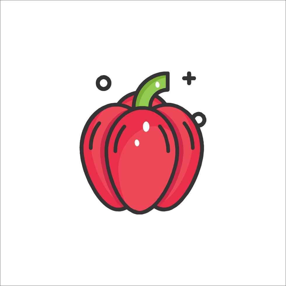 A red pepper icon on a white background vector