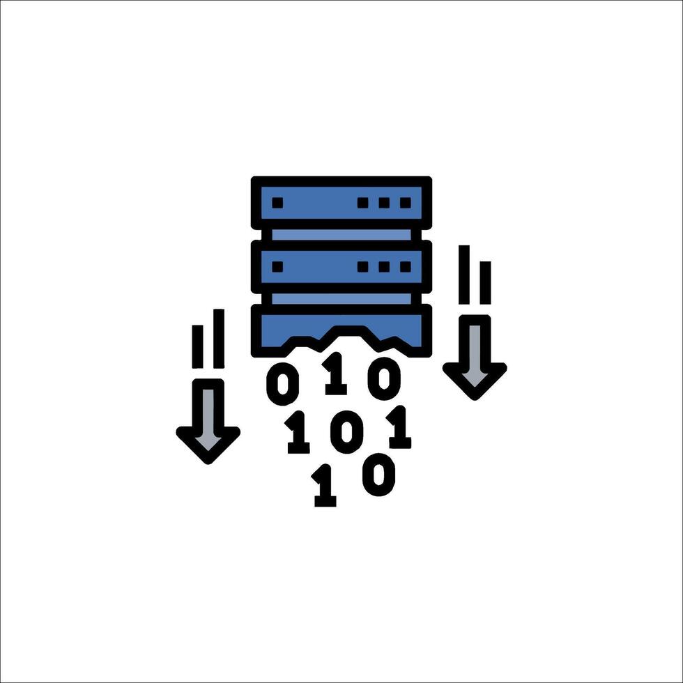 A blue icon of a server with a computer and a computer vector