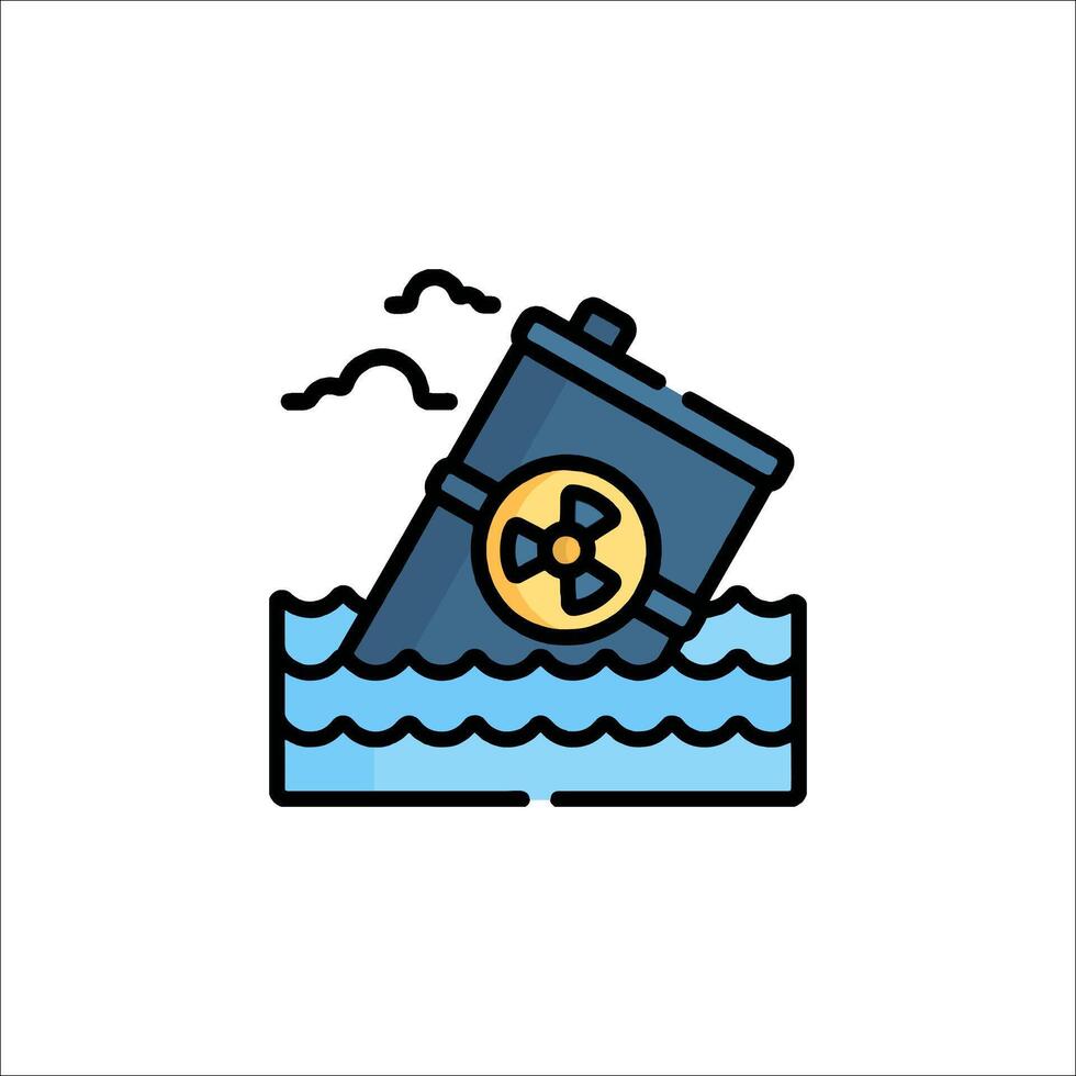 A nuclear bomb in the water icon vector