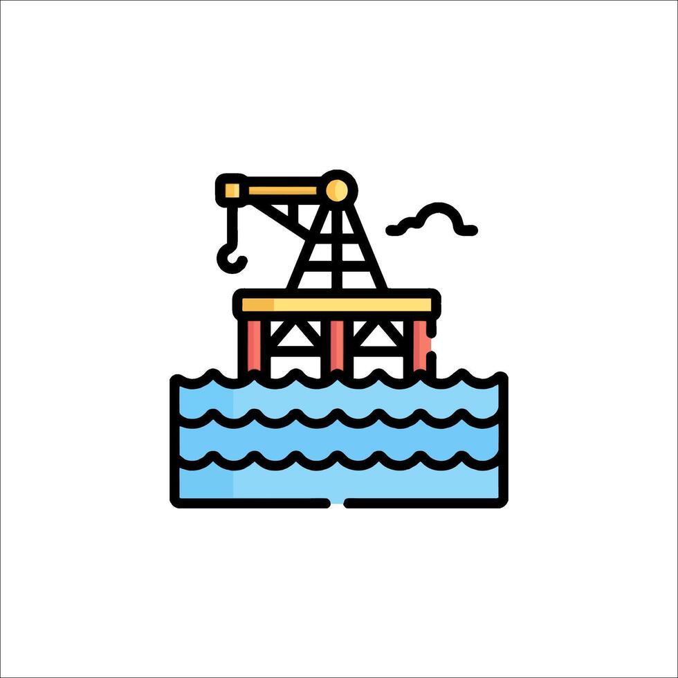 Oil rig icon illustration vector