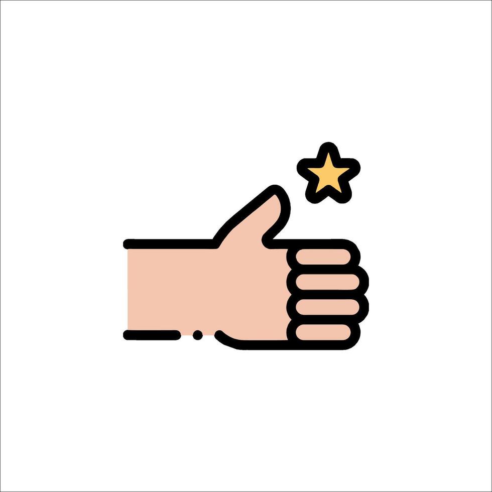 A hand with a star icon on it vector