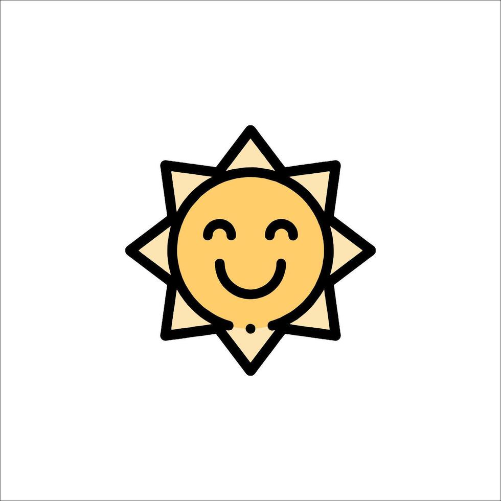 A smiling sun icon on a white background vector
