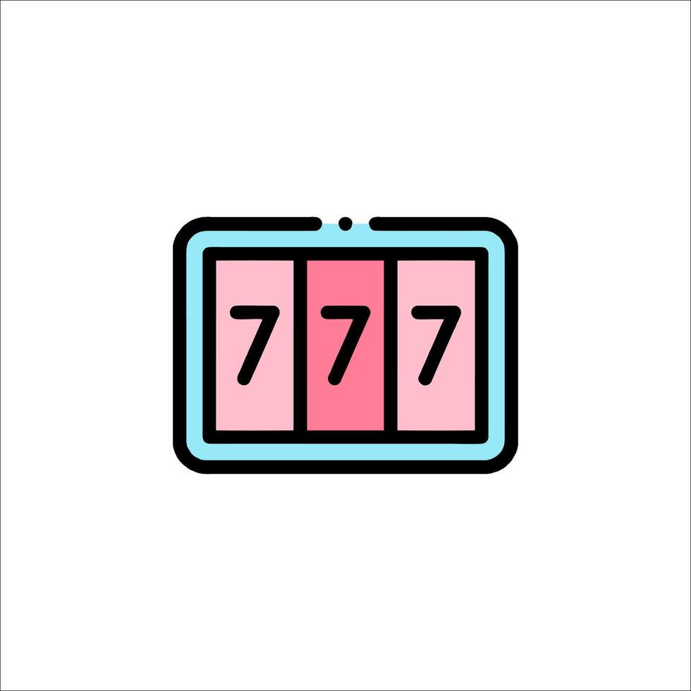 A slot machine with the number 7 on it vector