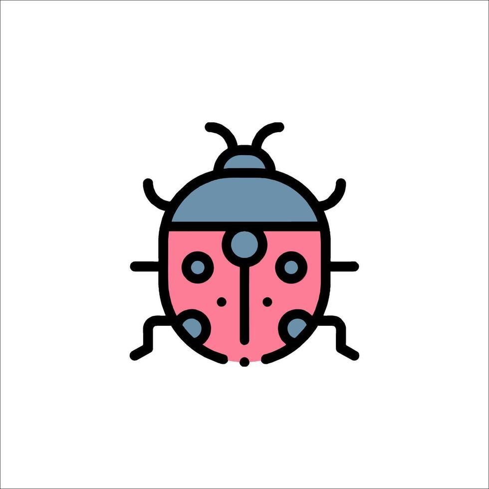 A ladybug icon in a flat style vector
