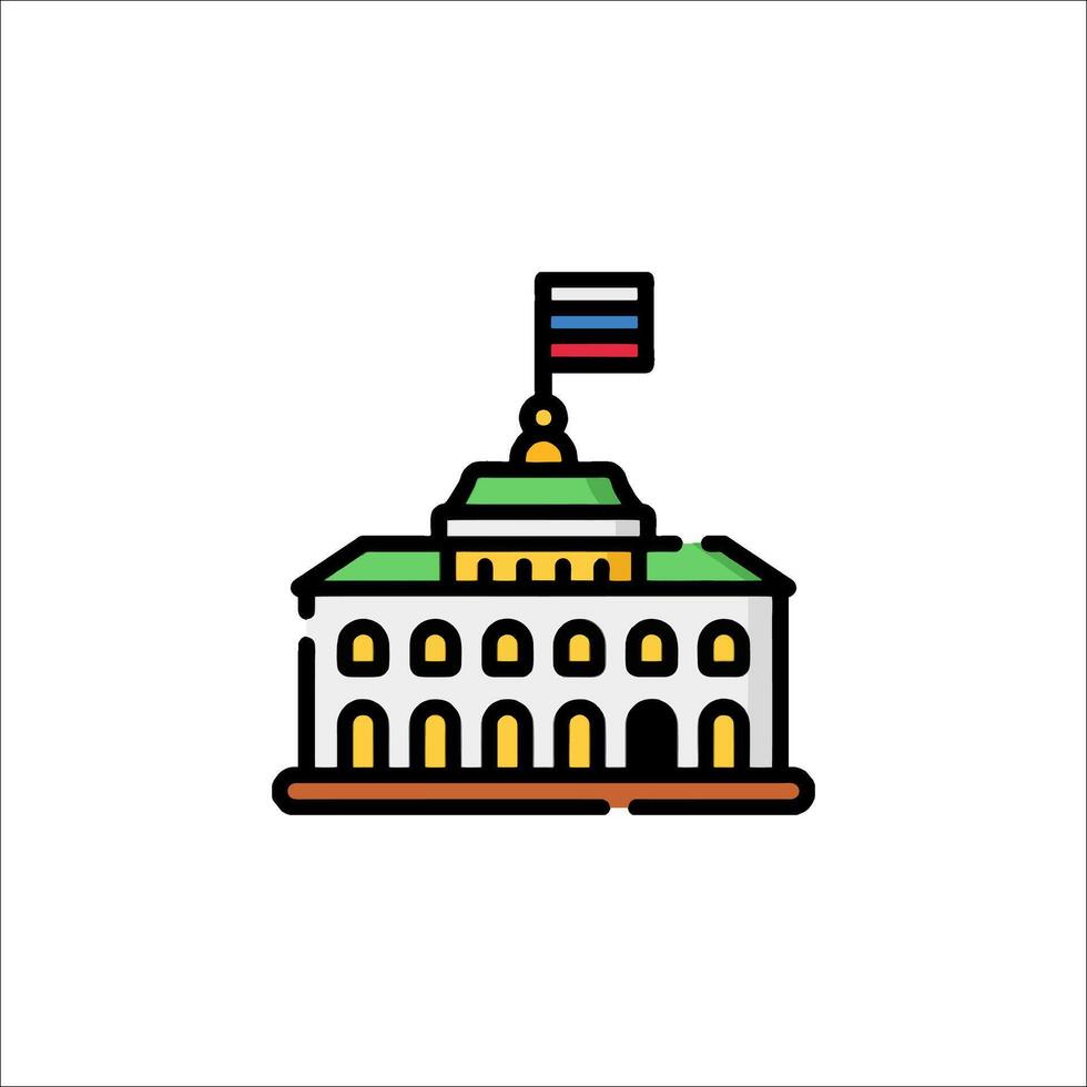 The white house with a flag on top vector