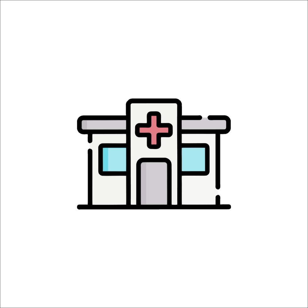 A hospital building icon on a white background vector
