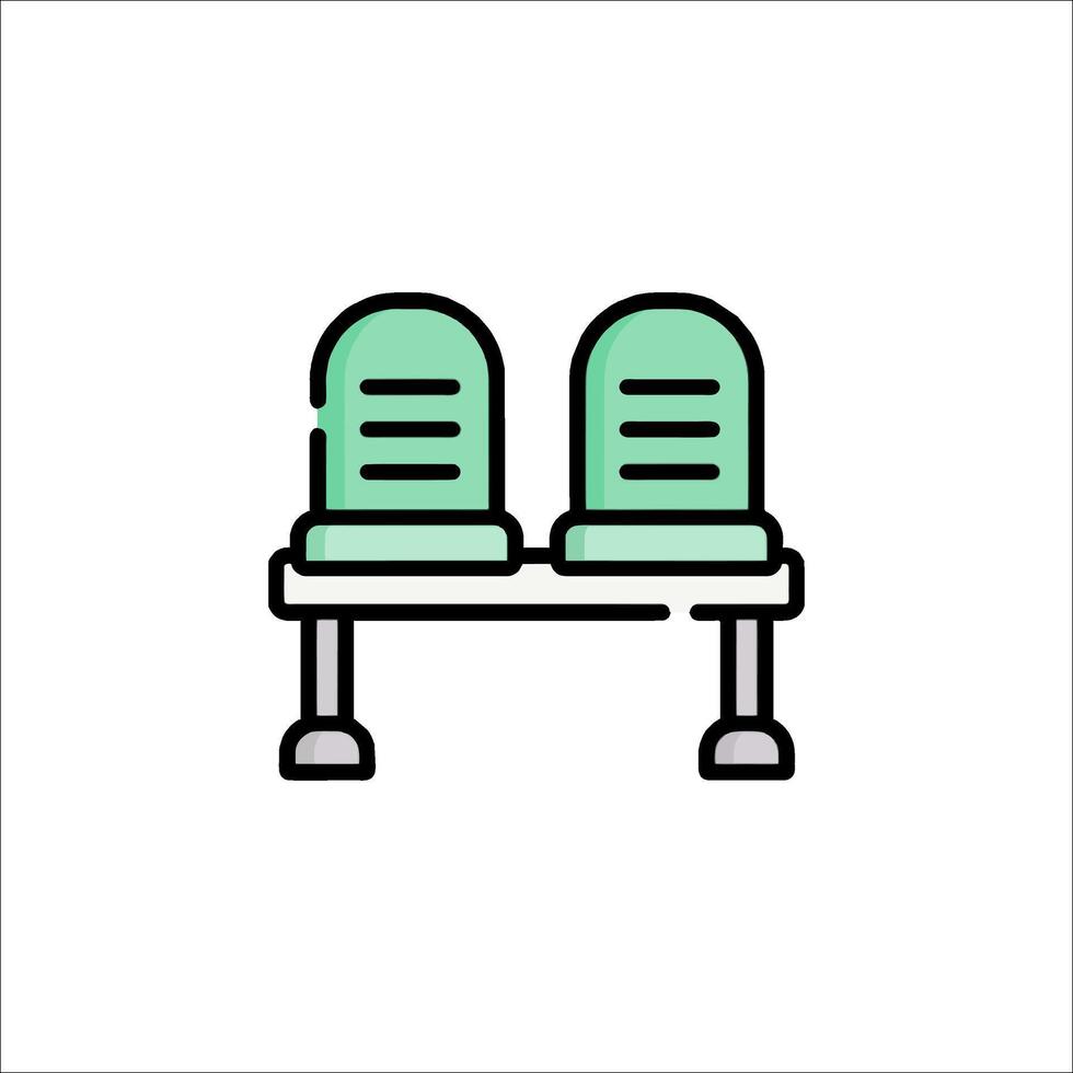 Two chairs are sitting on a bench vector