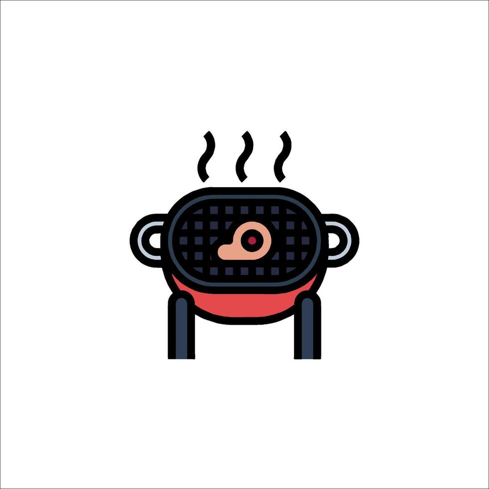 Bbq grill icon illustration vector