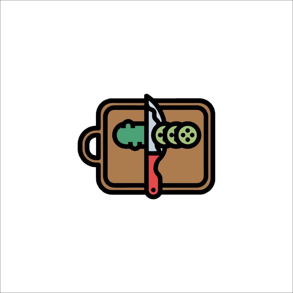 A knife and a cutting board on a white background vector