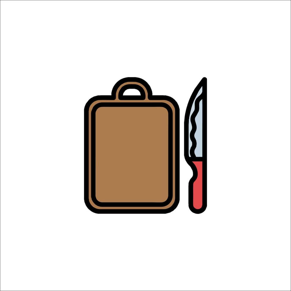A knife and cutting board icon on a white background vector