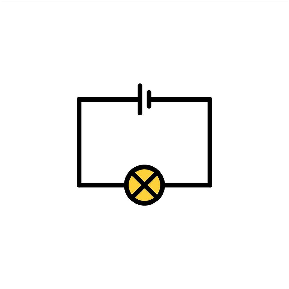 A simple icon of a circuit board with a yellow cross vector