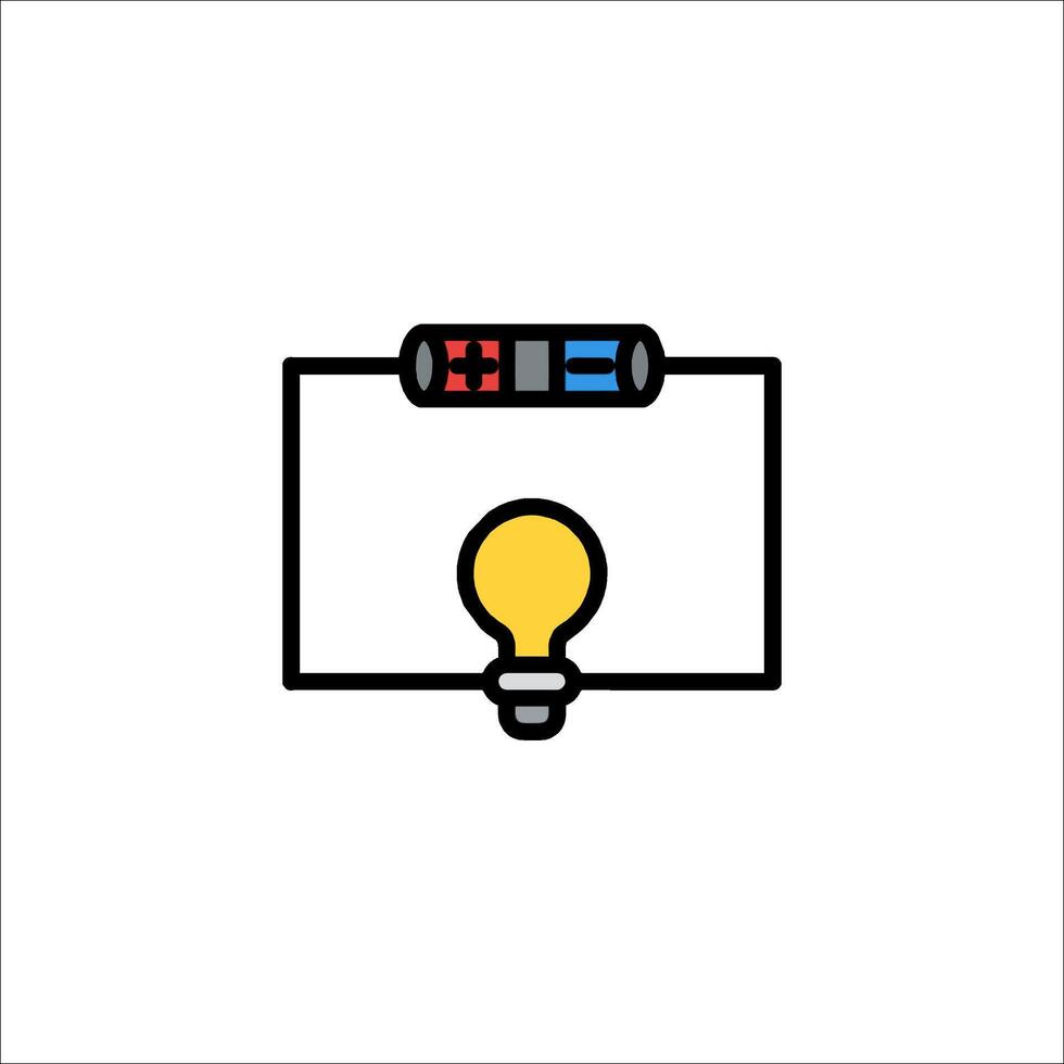 A light bulb with a battery icon vector