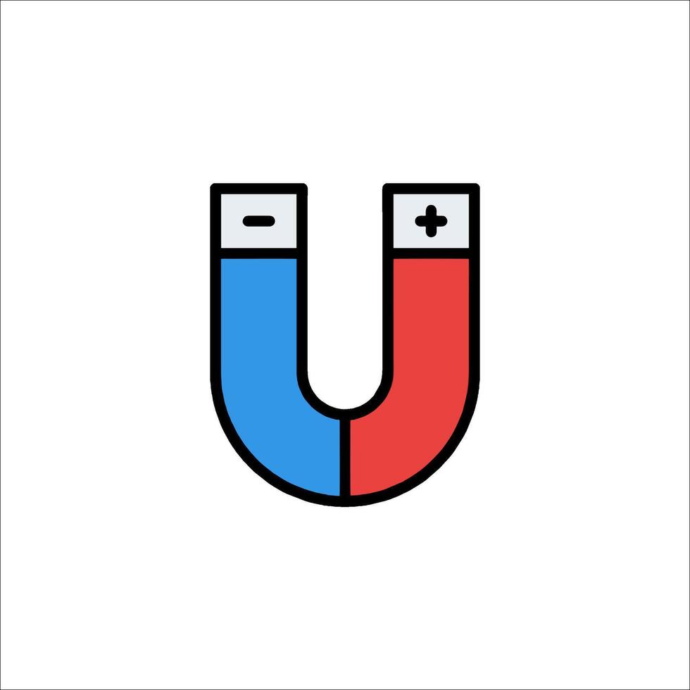 A magnet icon with the letter u vector