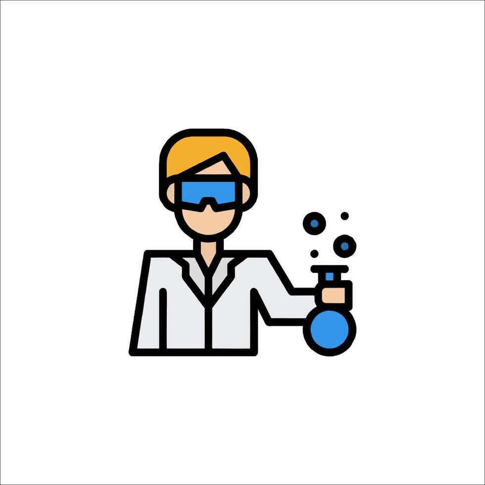 A scientist holding a flask with bubbles vector