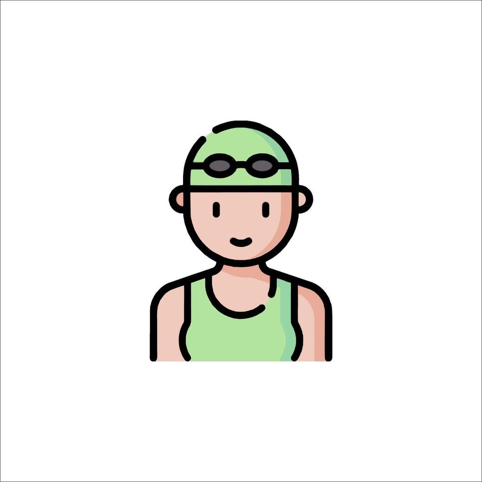 A woman in a green cap and goggles vector