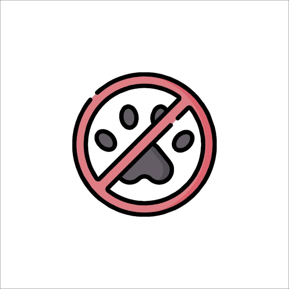 No dog allowed sign icon isolated on white background vector