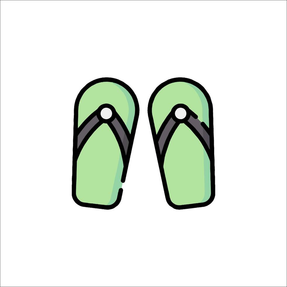 A pair of flip flops on a white background vector