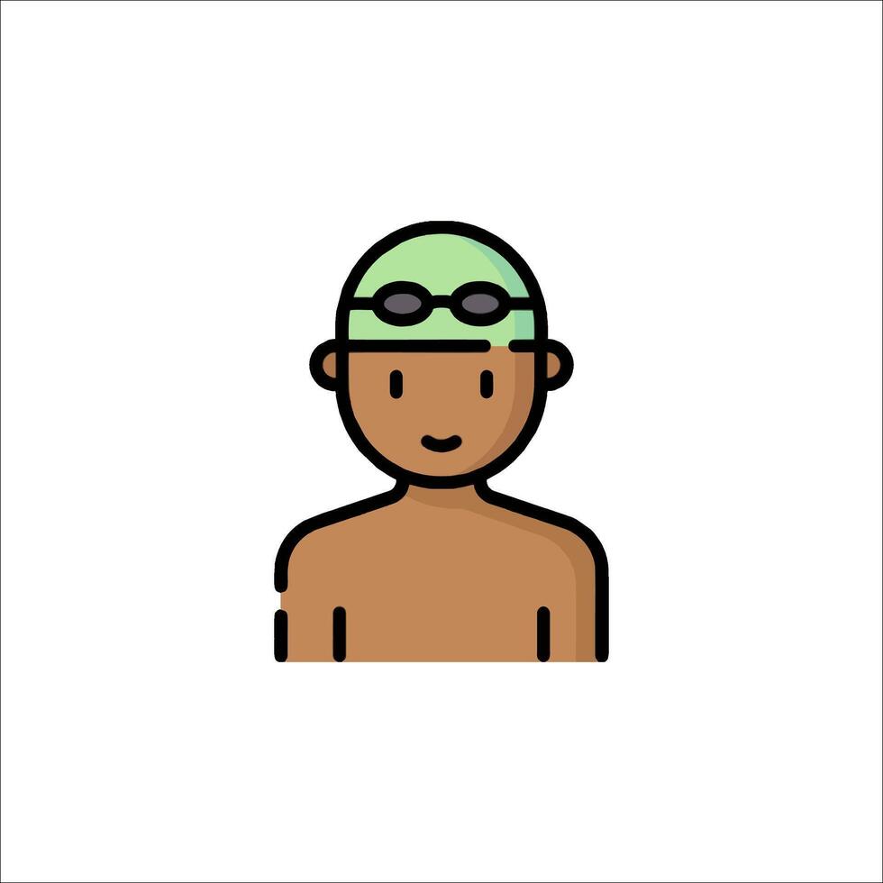 A man in a swim cap and goggles vector