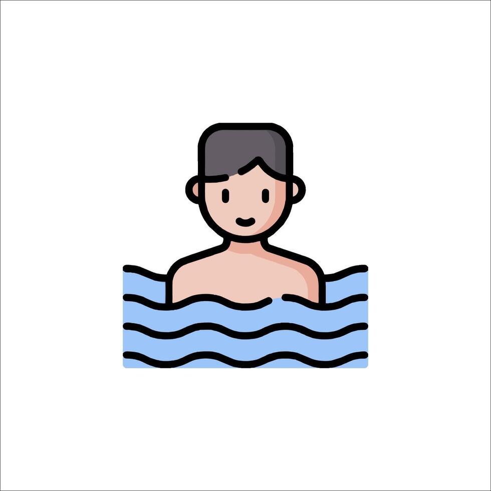 A man in the water icon vector