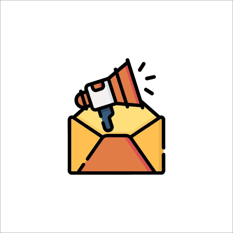 Email marketing icon with megaphone vector