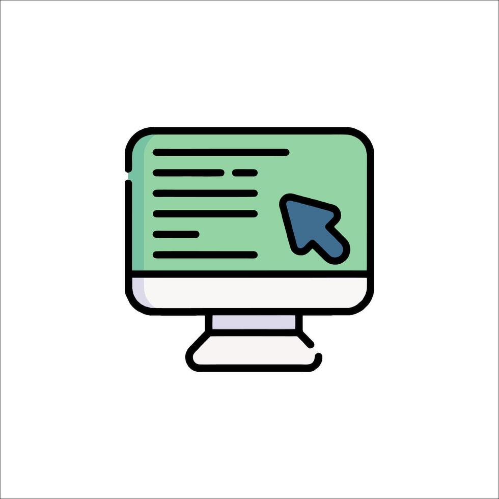 un computadora monitor con un ratón señalando a eso vector