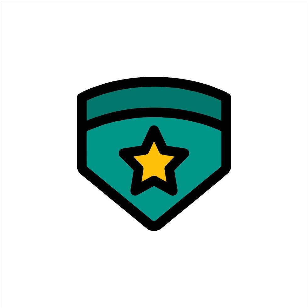 A green shield with a star on it vector