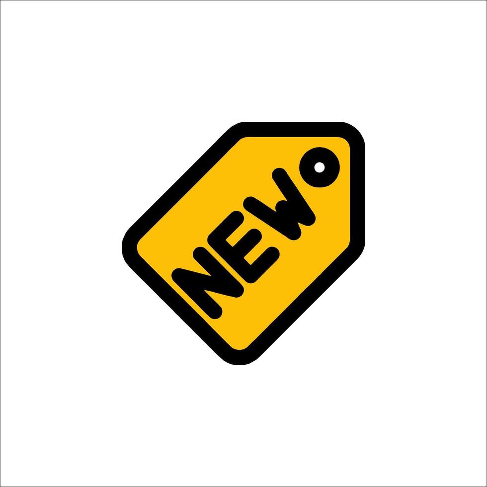 A yellow tag with the word new on it vector