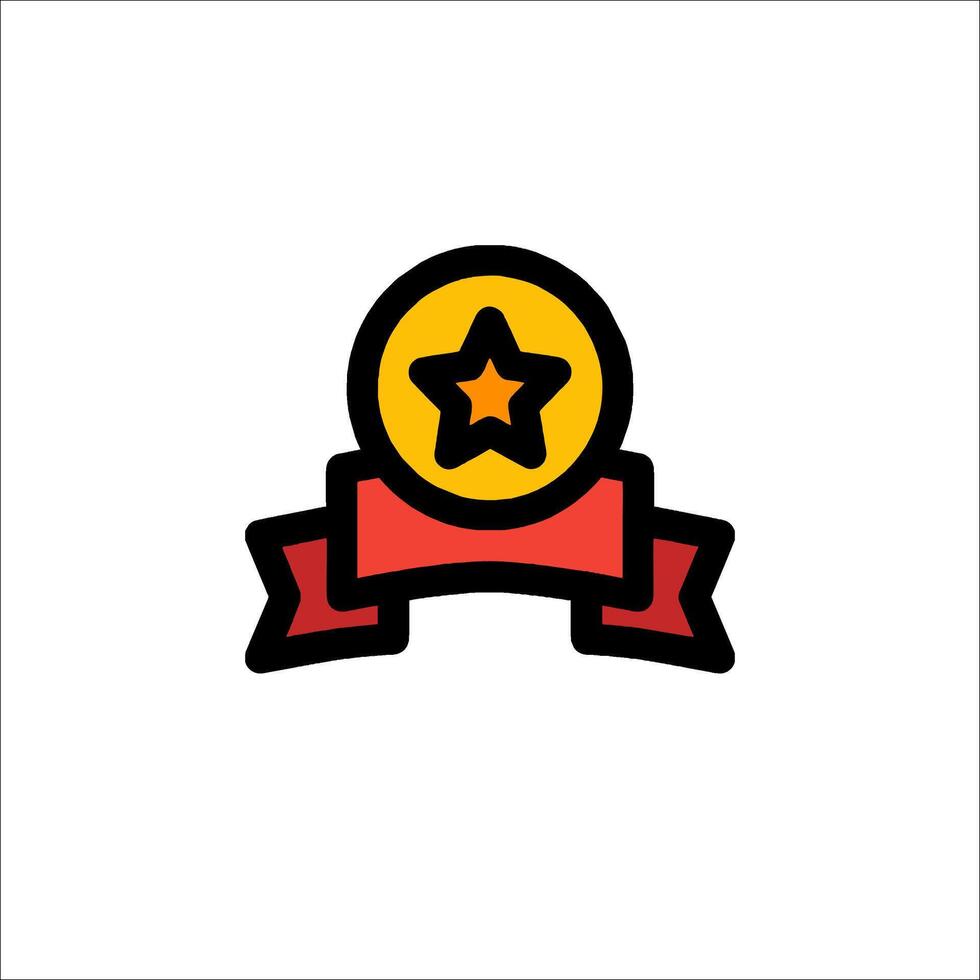 A star logo with a ribbon around it vector