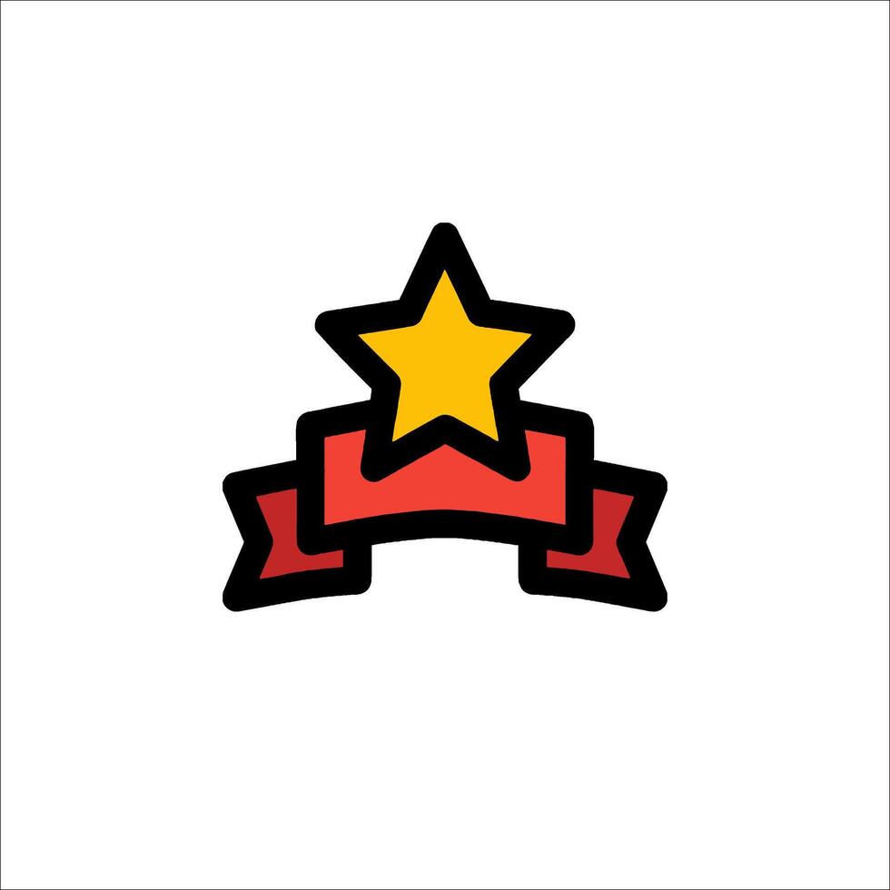 A star with a ribbon and a ribbon on top vector