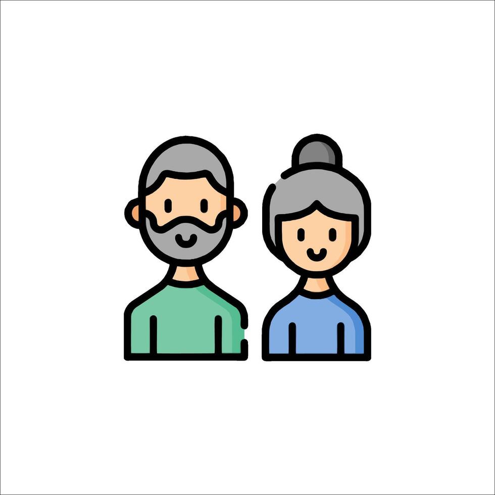 An icon of a man and woman with a beard vector