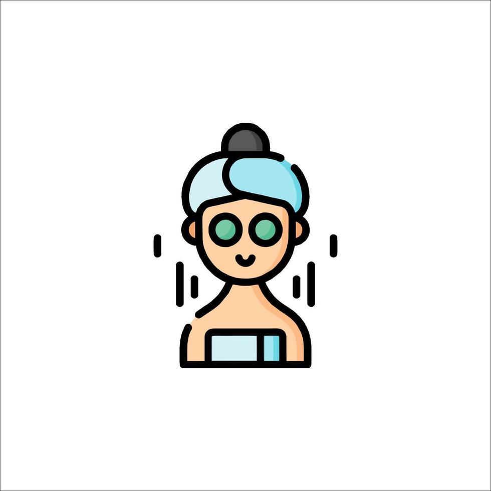 A woman with a towel on her head and glasses vector