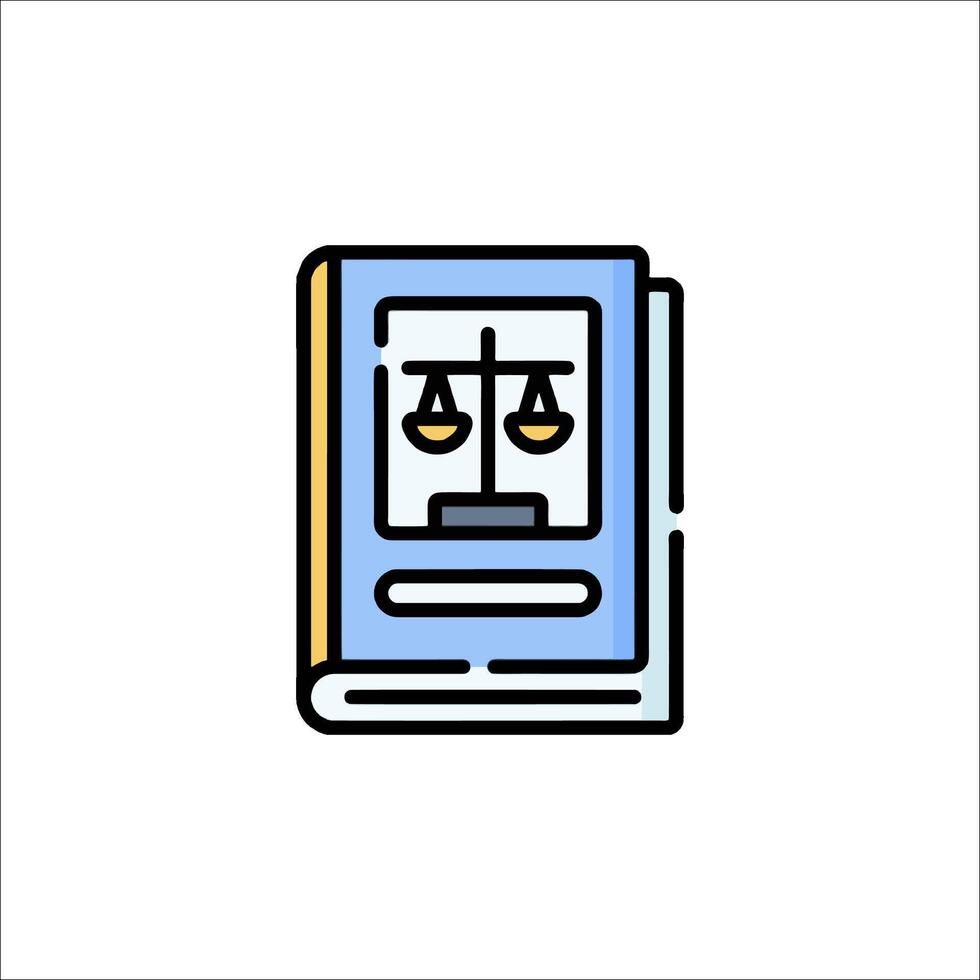 A book with scales of justice on it vector