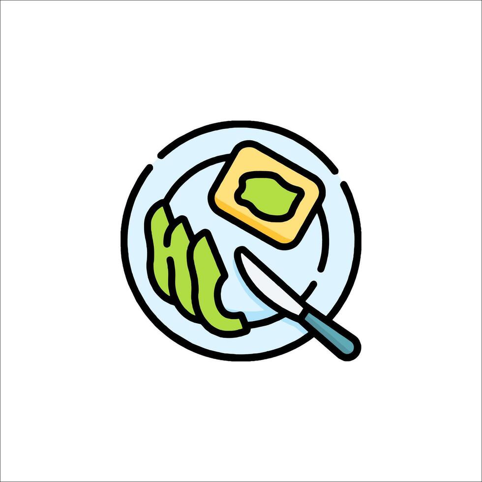 Avocado toast icon illustration vector