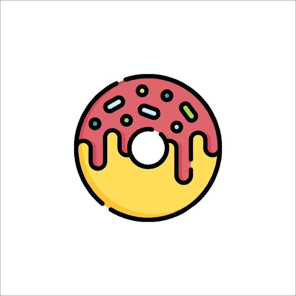A donut with a glaze and sprinkles on it vector