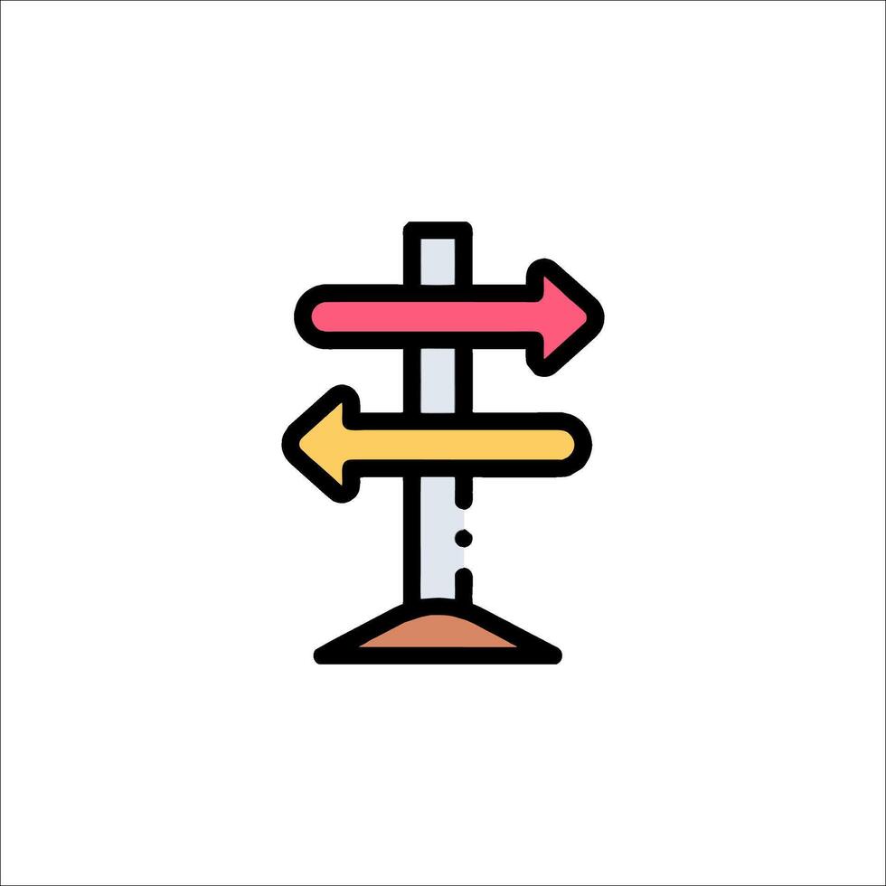 A sign pointing in two different directions vector