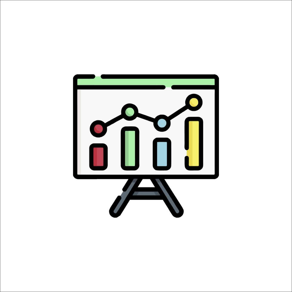 An icon of a business chart on a white background vector