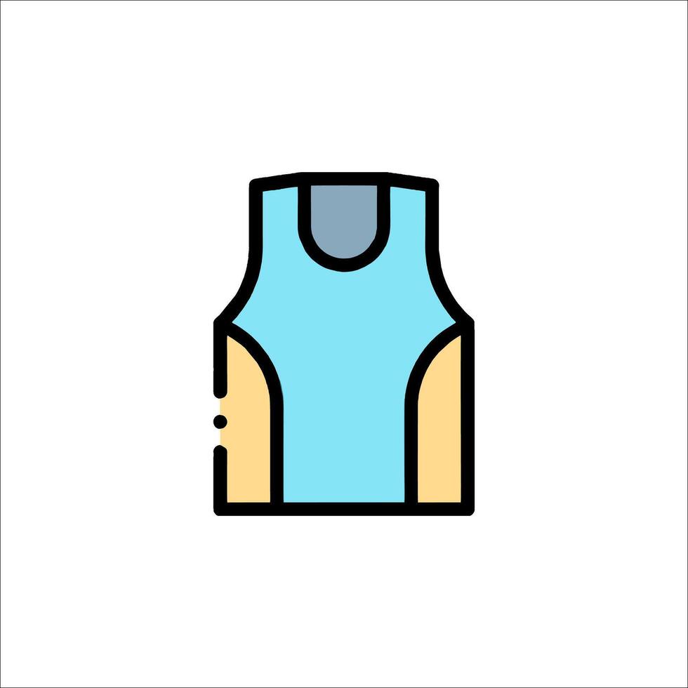 A blue and yellow vest icon vector