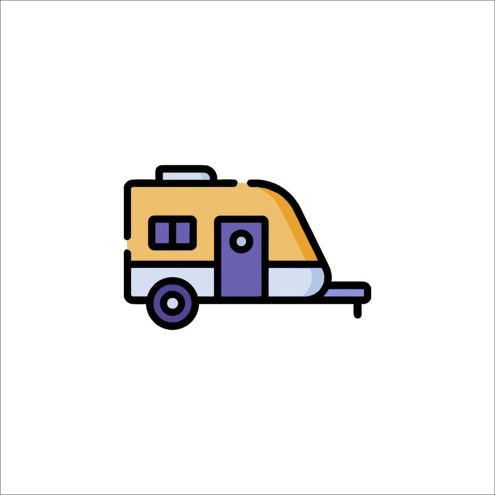 A small trailer icon on a white background vector