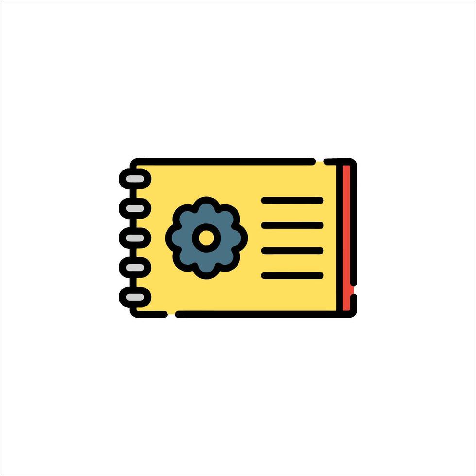 A notebook with a flower icon vector