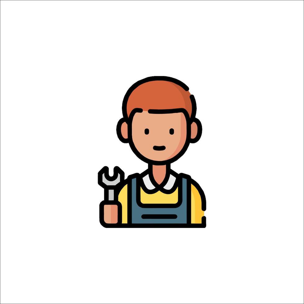 A man with a wrench in his hand vector