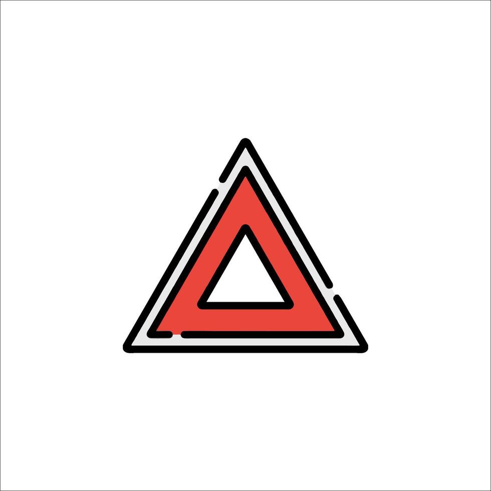 A red triangle with a red triangle on it vector