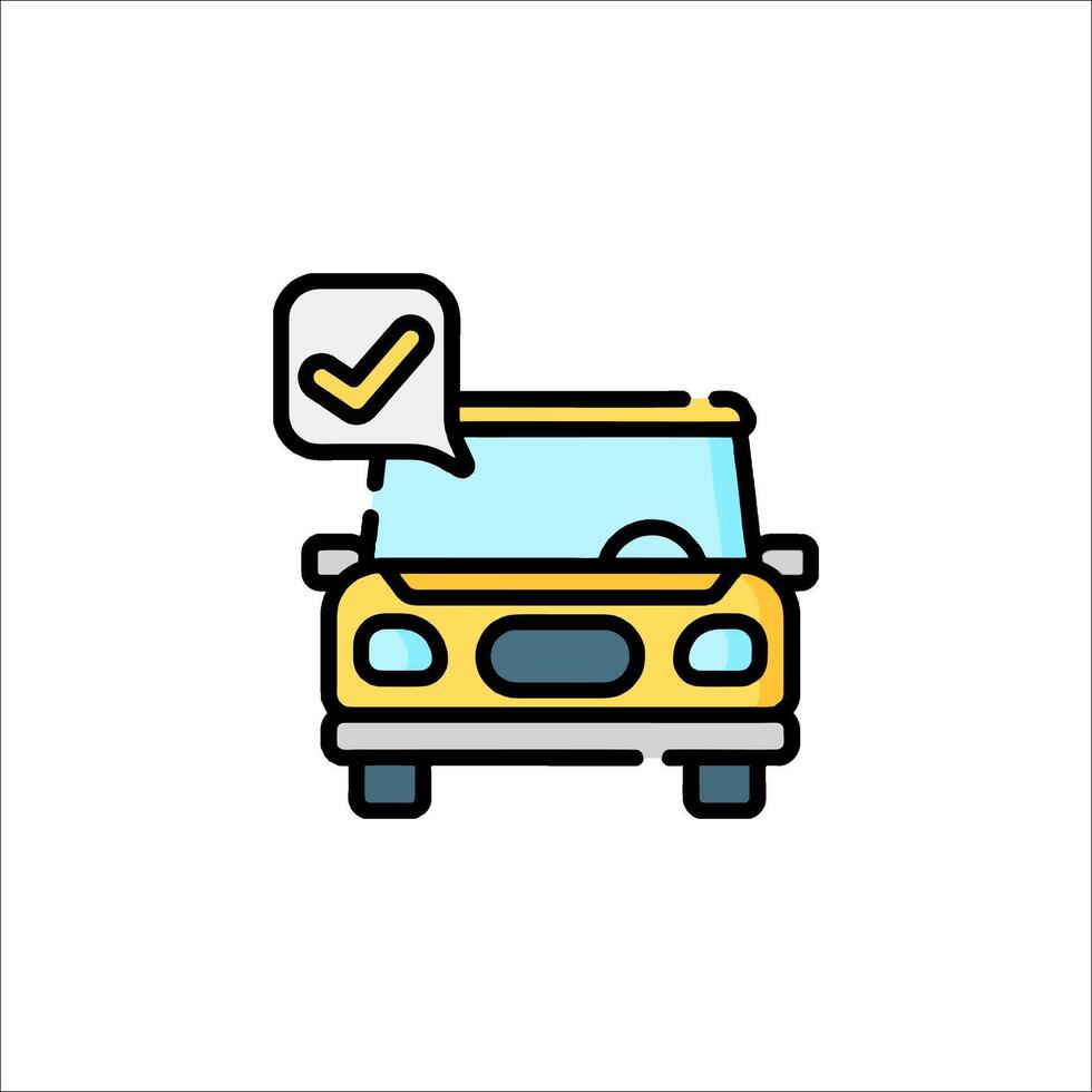 A car with a check mark on it vector