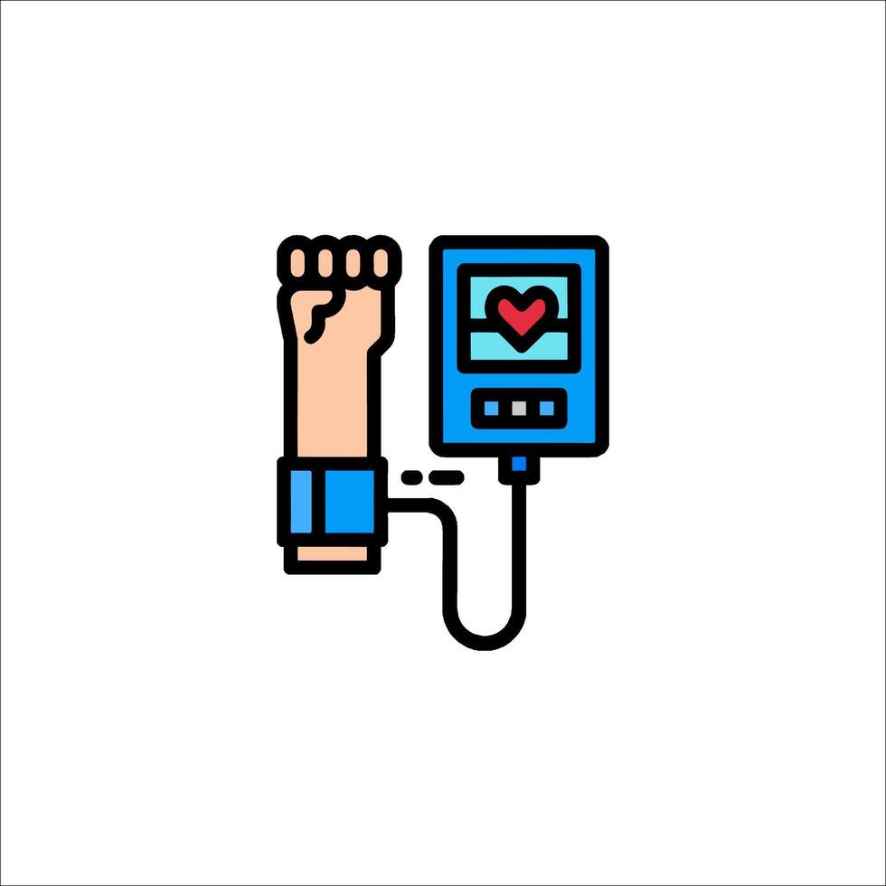 A blood pressure monitor with a heart on it vector