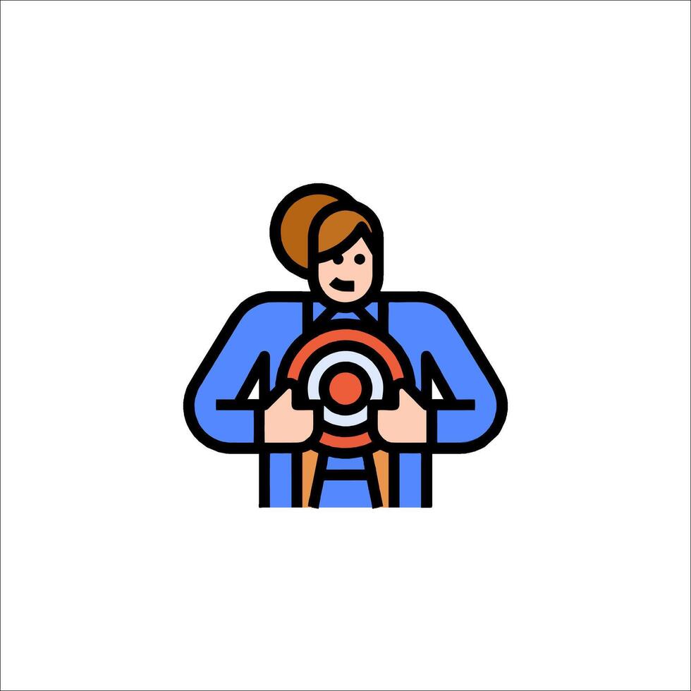 A woman holding a camera icon vector