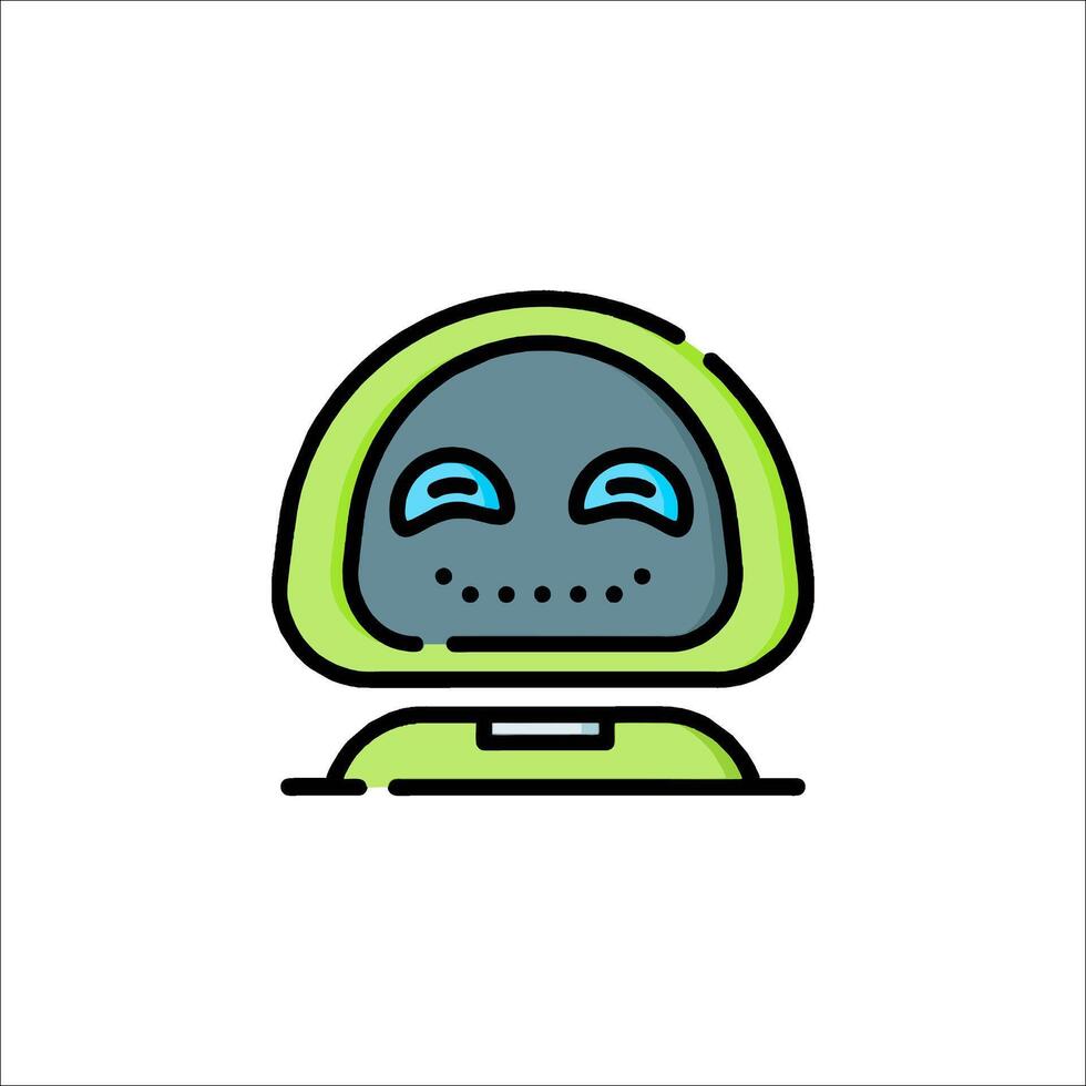 A robot head icon with a smile vector
