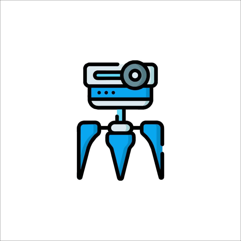 A blue robot with a camera on top of it vector
