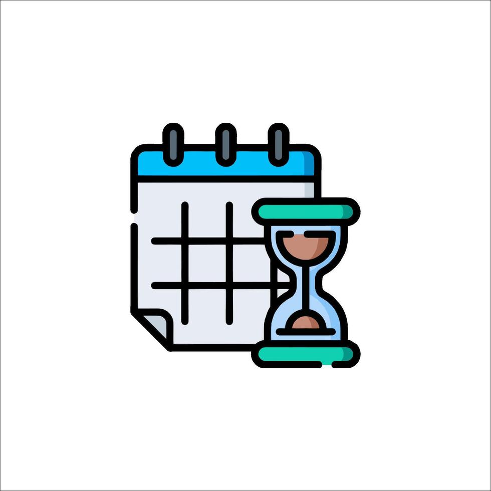 A calendar and hourglass icon vector
