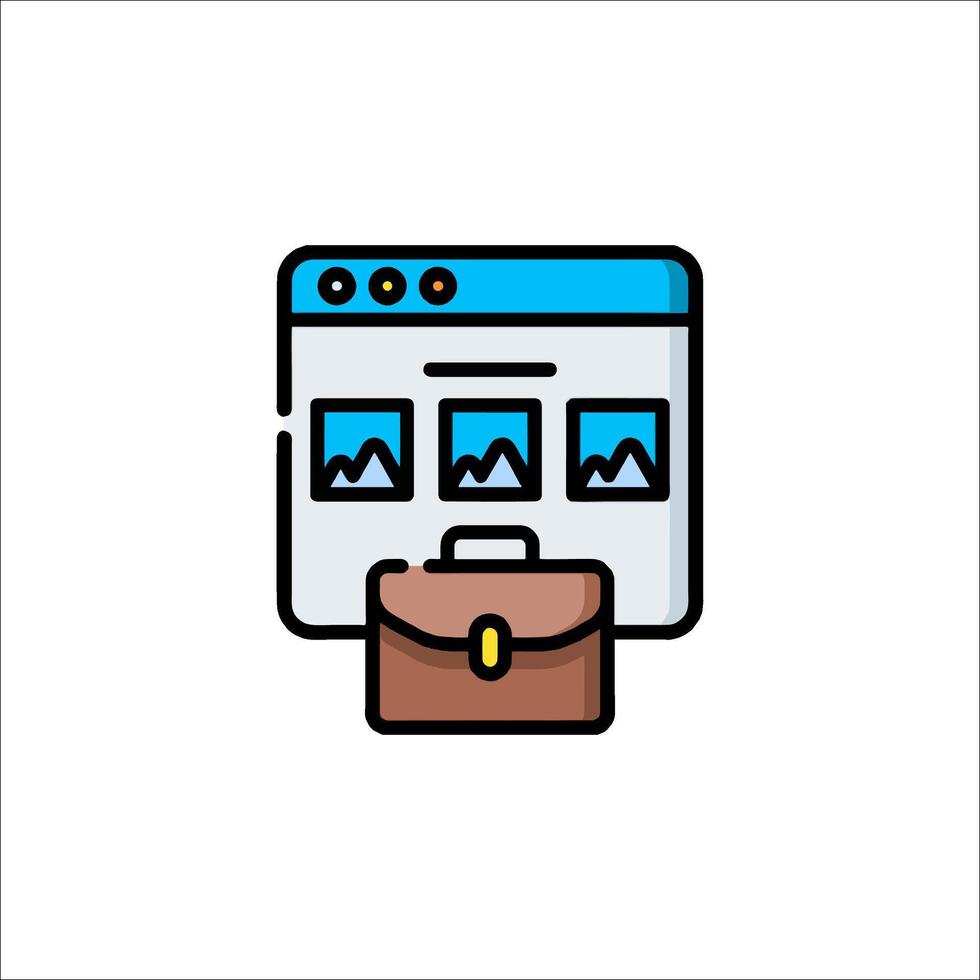 A briefcase with a computer on it vector