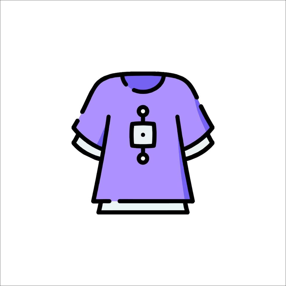 A purple t - shirt with a square on it vector