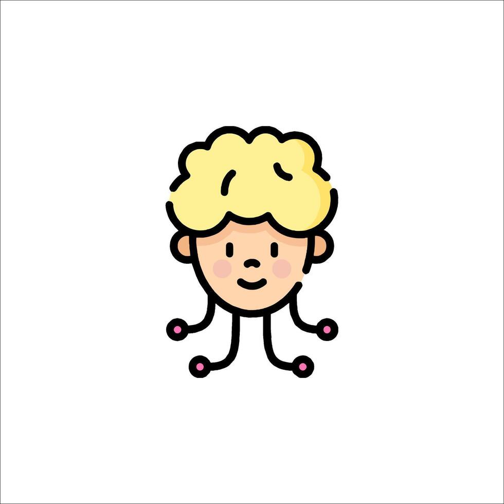 A cartoon character with blonde hair and a pink heart vector